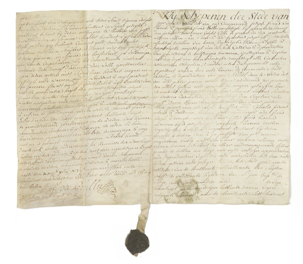 Oorkonde met stadszegel