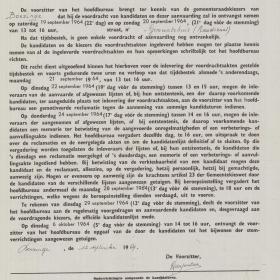 Kandidaten voor de gemeenteraadsverkiezingen van 11 oktober 1964 worden opgeroepen om zich aan te melden in het gemeentehuis van Boezinge.
