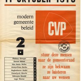 Kiespropaganda van C.V.P. voor de Vlamertingse gemeenteraadsverkiezingen van 11 oktober 1970.